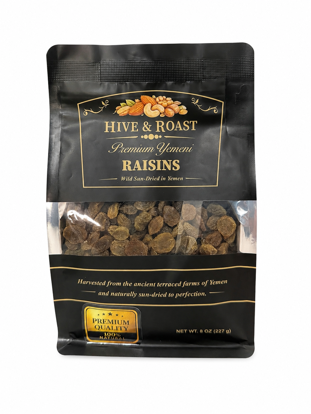 Hive & Roast Premium Yemeni Raisins – Wild Sun-Dried | 8 oz (227g)