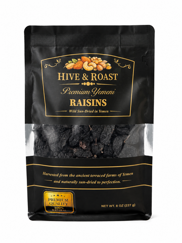 Hive & Roast Premium Golden Yemeni Raisins – Wild Sun-Dried (8 oz)