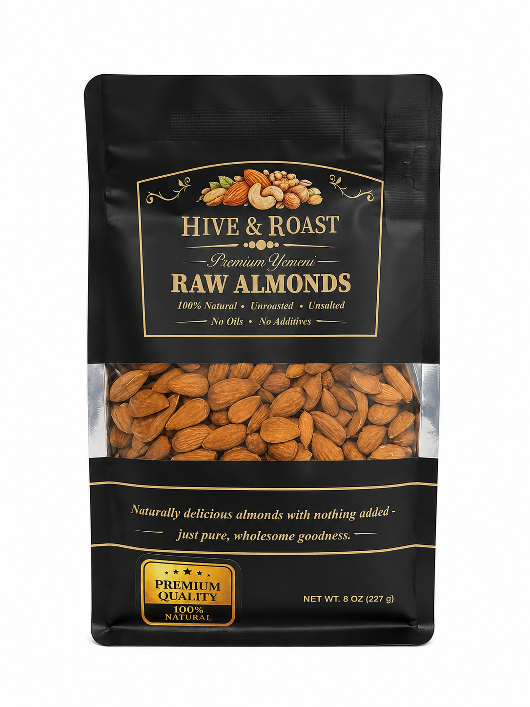 Premium Raw Yemeni Almonds 100% Natural • Unroasted • Unsalted | Hive & Roast